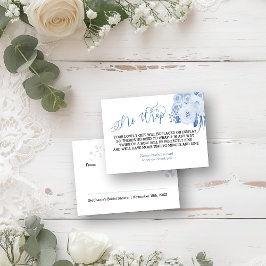 Cartão De Informações Chá do monitor Azul poeirado Sem embreagem