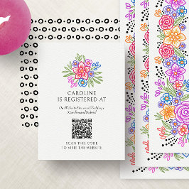 Cartão De Informações Chá do Registro Floral Fiesta