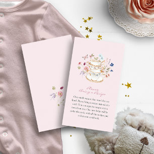 Cartão De Informações Chá Floral Rosa