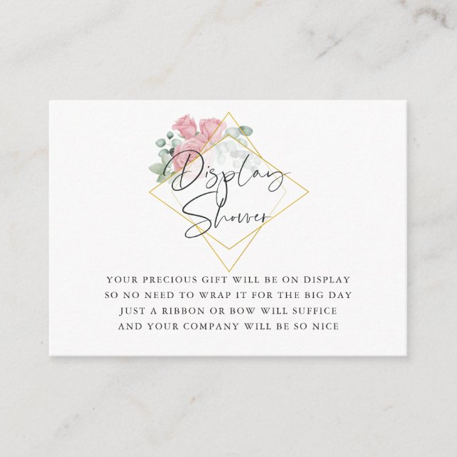 Cartão De Informações Chá Geométrico para Exibição de Bebê Eucalyptus Ro (Frente)