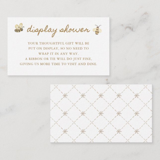 Cartão De Informações Chá para exibição de Chá de fraldas de abelhas (Frente/Verso)