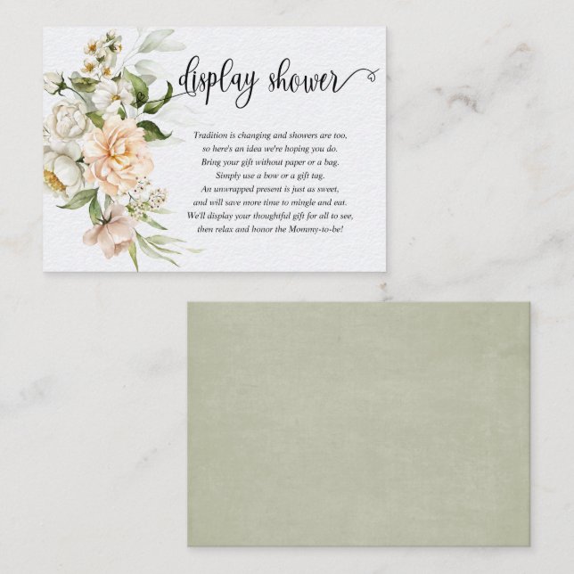 Cartão De Informações Chá Rosa Rosa Rosa Rosa Rosa Cinza Verde Bebê Verd (Frente/Verso)