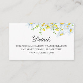 Cartão De Informações Chamomila. Detalhes das flores do país. Casamento 