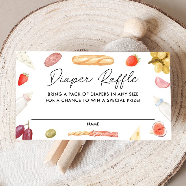 Cartão De Informações Charcuterie Baby Shower Diaper Raffle (Criador carregado)