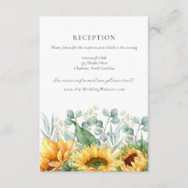 Cartão De Informações Charlotte Rustic Sunflower Recepção de casamento