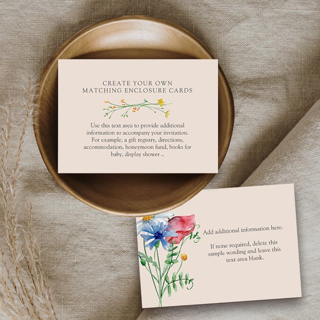 Cartão De Informações Charme de Flor Selvagem Crie seu próprio Vazio (Custom Enclosure Card from my Wildflower Charm collection)