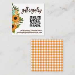 Cartão De Informações Charmosos Sunflower QR Code - Registro de Presente