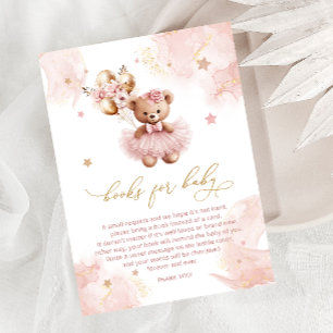 Cartão De Informações Chás de fraldas de balões de ursos bonitos para be