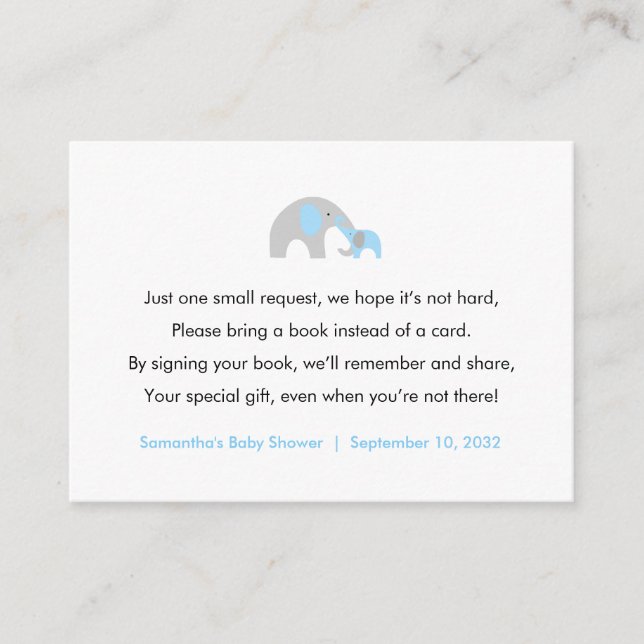 Cartão De Informações Chás de fraldas para bebês (Frente)