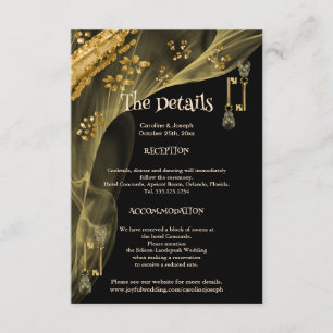 Cartão De Informações Chaves Douradas do Assustador do Halloween