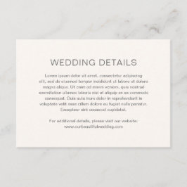 Cartão De Informações Chelsea Ivory Modern Wedding