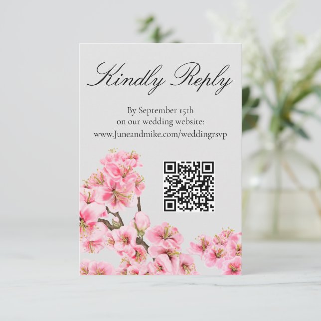 Cartão De Informações Cherry Blossom (Em pé/Frente)