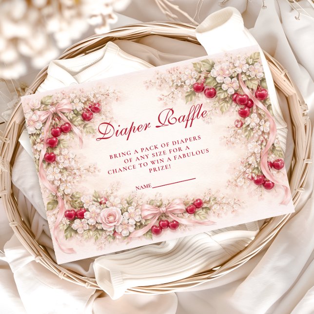 Cartão De Informações Cherry Blossom Garden Diapper Raffle (Criador carregado)