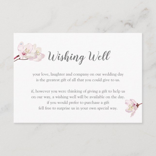 Cartão De Informações Cherry Blossom Sakura Japonesa Desejando Bem (Frente)