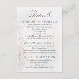 Cartão De Informações Cherry Blossom Wedding/Reception Details Card