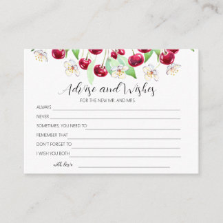 Cartão De Informações Cherry Much Wedch game aconselhável e desejos