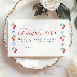 Cartão De Informações Cherry no topo da entrada de Fralda azul