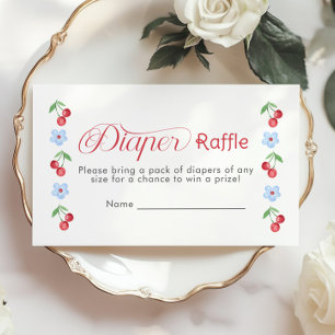 Cartão De Informações Cherry no topo da entrada de Fralda azul