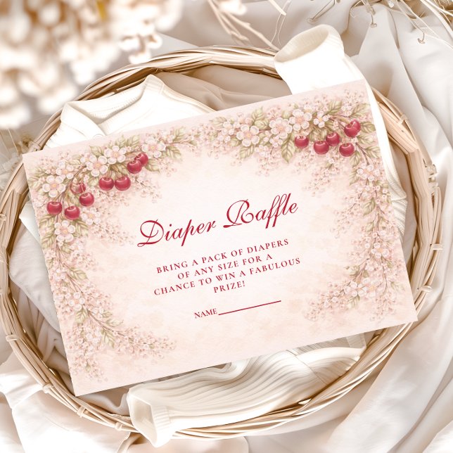 Cartão De Informações Cherry on Top Garden Diapper Raffle (Criador carregado)