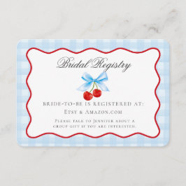 Cartão De Informações Cherry Sweet Blue Coquette Arco Bridal