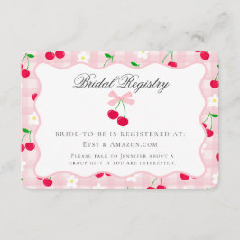 Cartão De Informações Cherry Sweet Pink Coquette Arco Bridal