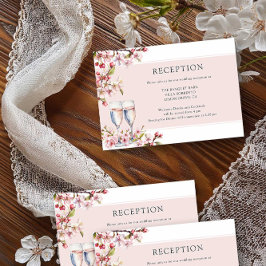 Cartão De Informações Chersom Blosom Recepção de casamento Floral Rosa