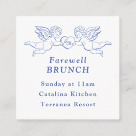 Cartão De Informações Cherub Cupid Couple Holding Heart Wedding Mini