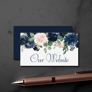 Cartão De Informações Chic Blooms   Site da Garland Marinho Blue e Blush