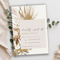 Chic Boho Protea Floral Seca Casamento RSVP