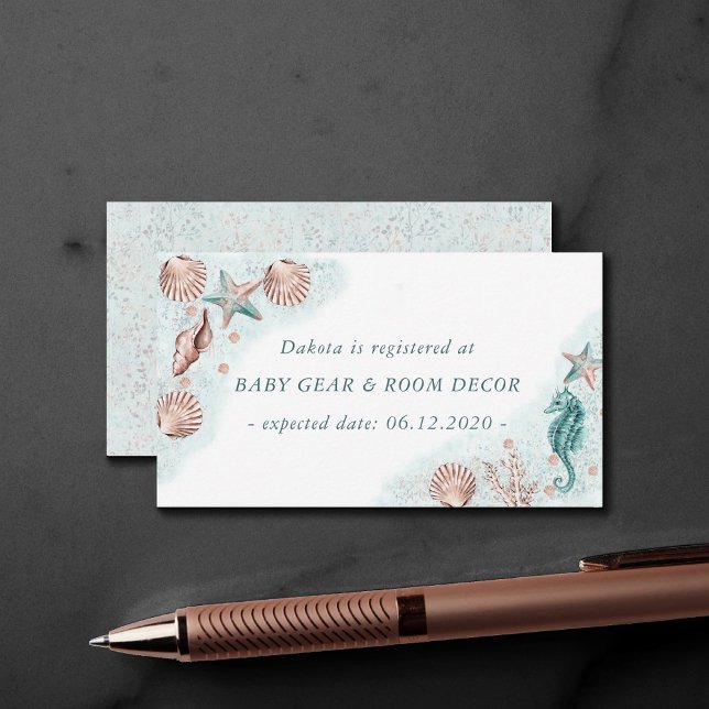 Cartão De Informações Chic costal | Pedido de Foto para o Teal Starfish (Criador carregado)