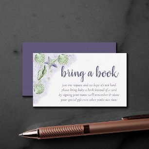 Cartão De Informações Chic costal   Solicitação de Livro Dourado Teal 