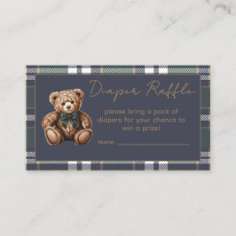 Cartão De Informações Chic elegant Fancy Bear R.L. theme Diaper Raffle