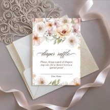 Chic Floral Baby in Bloom Watercolor Fralda Raffle