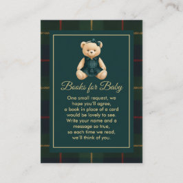 Cartão De Informações Chic Luxo Urso de Pelúcia Chá de Bebê