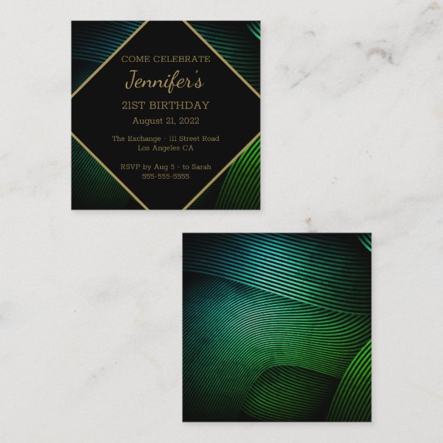 Cartão De Informações Chic Modern Birthday (Frente/Verso)