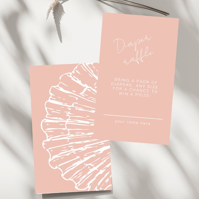 Cartão De Informações Chic Pink Scallop Shell Books For Baby Girl Shower (Criador carregado)