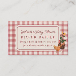 Cartão De Informações Chickens Barn Charming Farm Shower Diaper Raffle