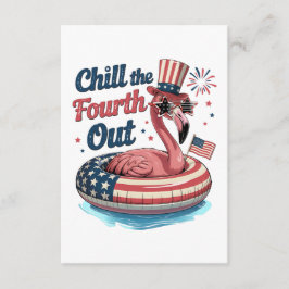 Cartão De Informações Chill The Fourth Out Funny 4th of July Flamingo