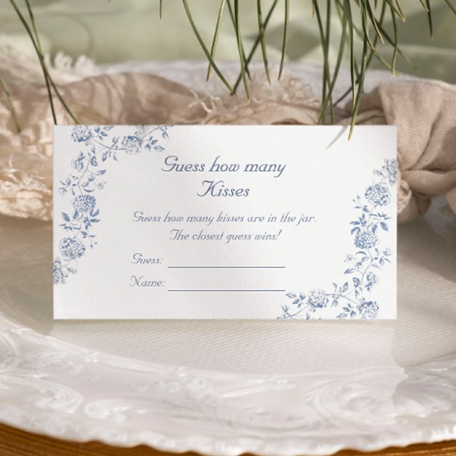 Cartão De Informações Chinoiserie Blue Floral Advia Quantos Beijos (Criador carregado)