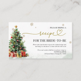 Cartão De Informações Christmas Bridal Shower Recipe Request