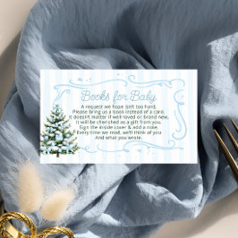Cartão De Informações Christmas Tree Blue Bows Books for Baby Ticket