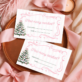 Cartão De Informações Christmas Tree Christmas Guess How Many Candies