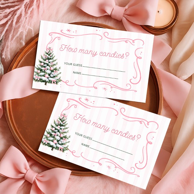 Cartão De Informações Christmas Tree Christmas Guess How Many Candies (Criador carregado)