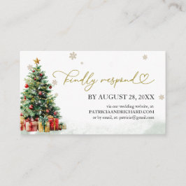 Cartão De Informações Christmas Wedding Online RSVP