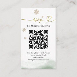 Cartão De Informações Christmas Wedding QR RSVP