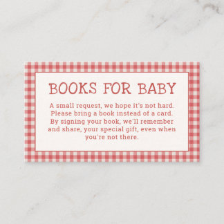 Cartão De Informações Churrasco no quintal do Baby Q Baby Shower Livros