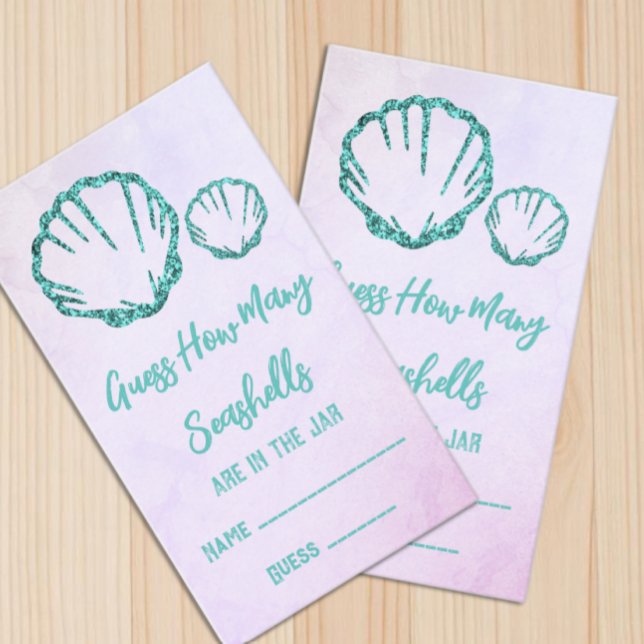 Cartão De Informações Chute Quantas Conchas no Chá de Bebê (Criador carregado)