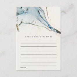 Cartão De Informações Chuva Azul Abstrata Dourada Conselho Para Chá de B