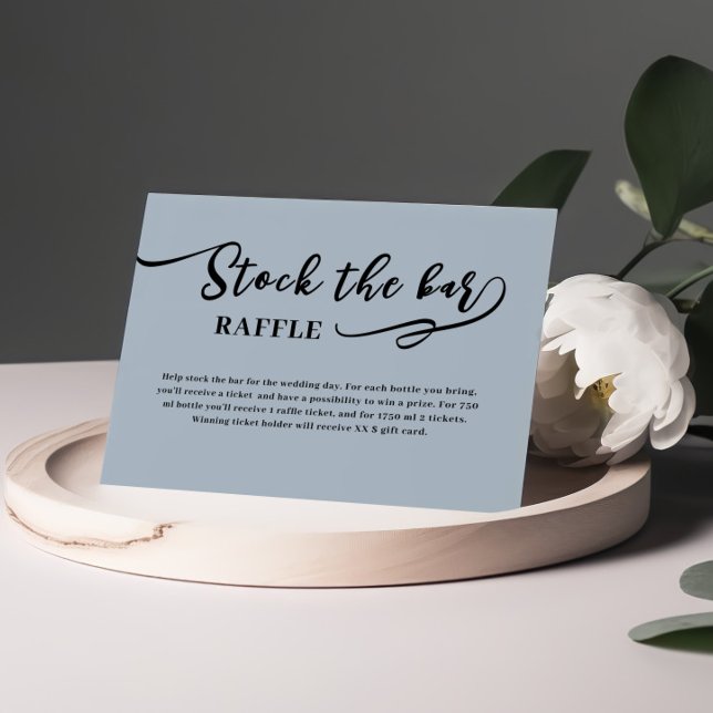 Cartão De Informações Chuva de Azul Desenho Abasteça o bar Chá de Noiva  (Criador carregado)