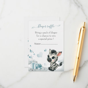Cartão De Informações Chuva de bebê de zebra simples e fofa